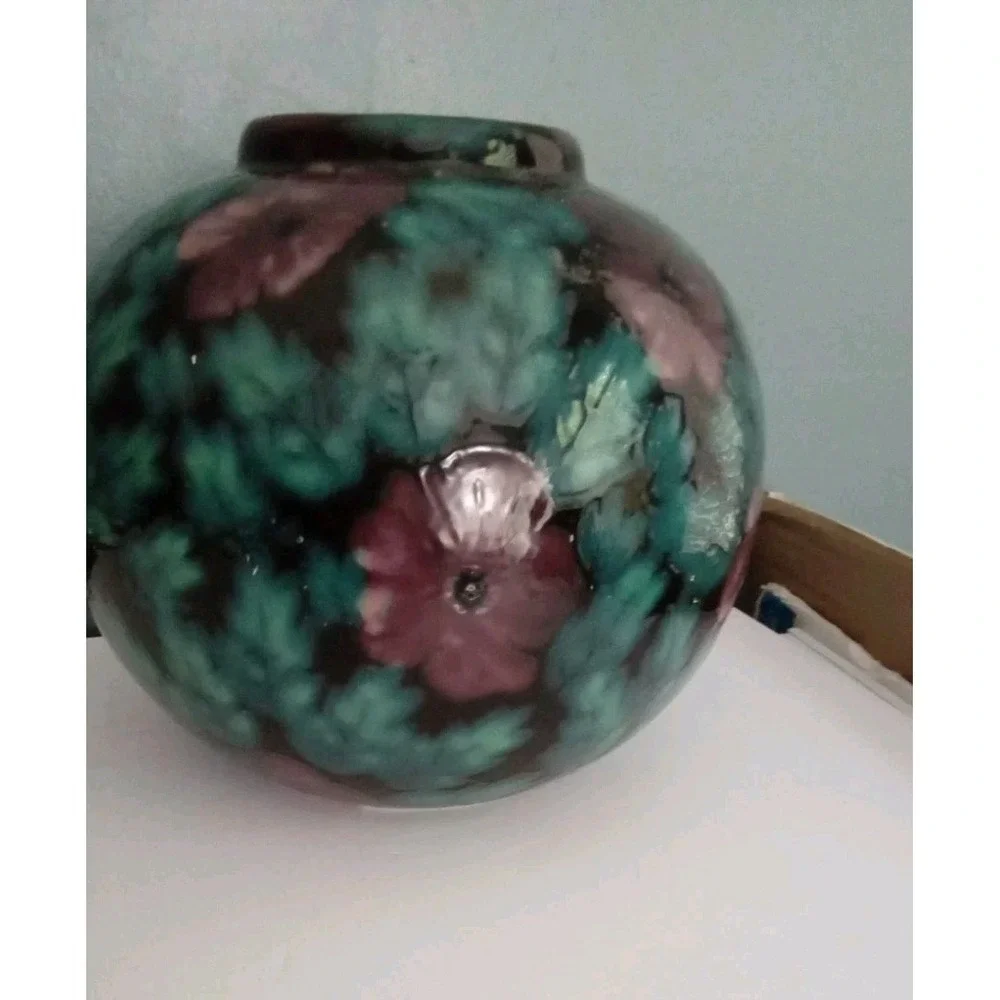 Floral‎ Vase Round Ceramic Accent Decor Table Vase Flower Vase Decor
